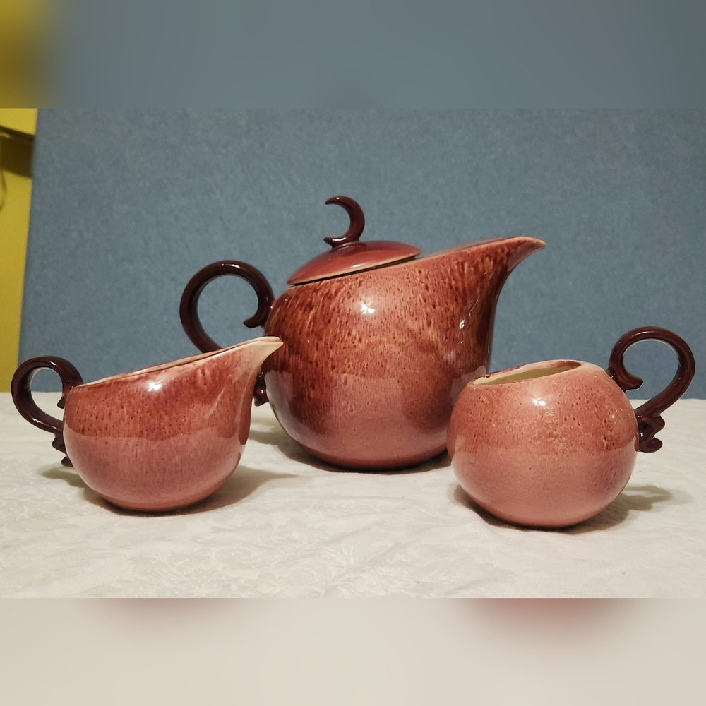 Vintage Hull USA Mauve Tea Set
